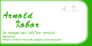 arnold kobor business card